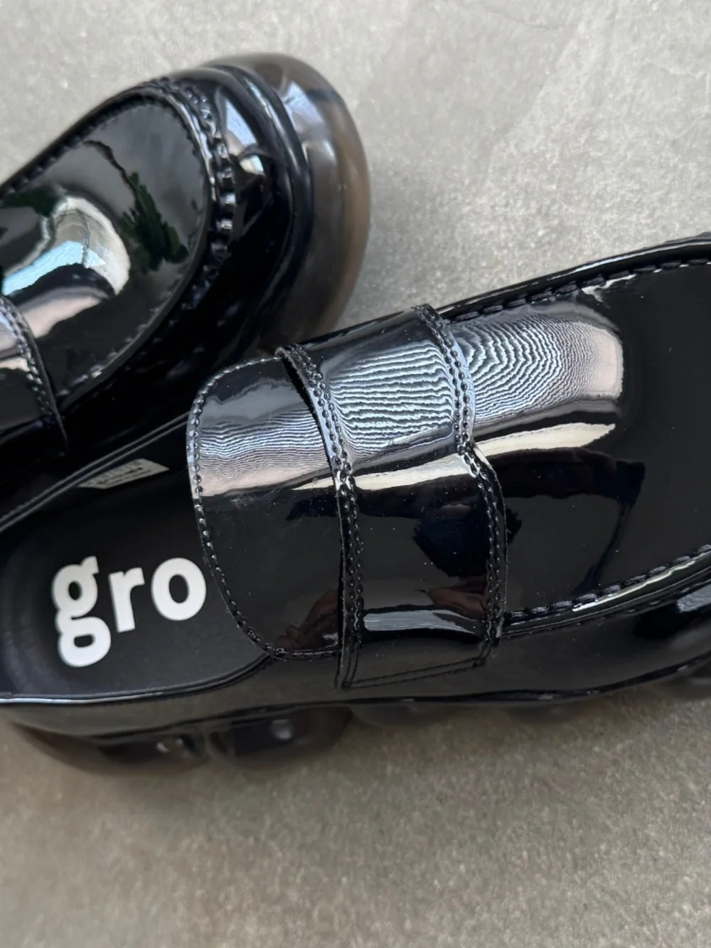 Grounds Jewelry Loafer, Black Patent Bubble Sole, Size US 12